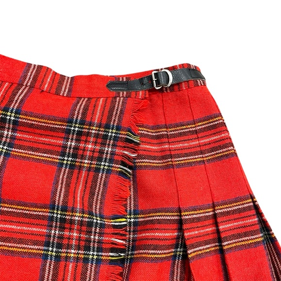Vintage Red Plaid Tartan Kilt Billie Skirt Sz-OS Schoolgirl Y2K MallGoth Preppy - Picture 9 of 13